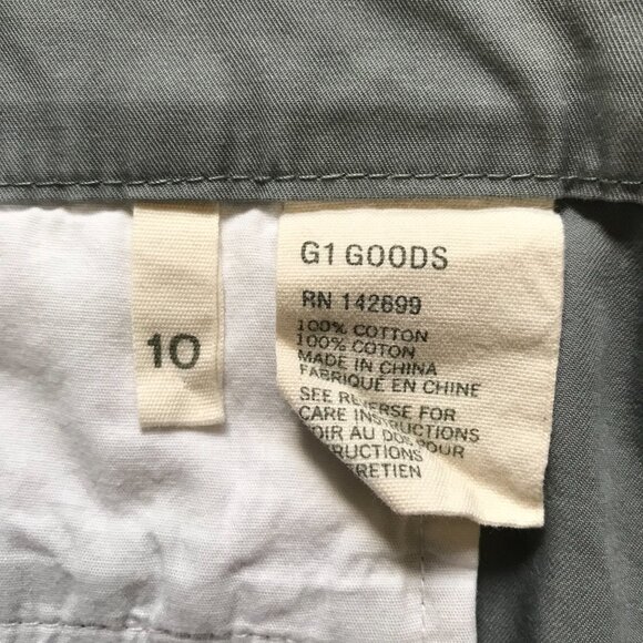 G1 Goods Everyday Bermuda Shorts Womens 10 Gray Cotton Twill 7.5" Inseam Mid - Picture 8 of 11